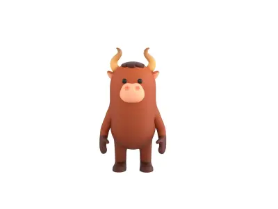 Rigged Bull Character  3D model