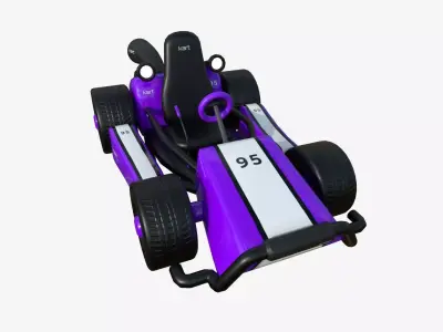 Cartoon Kart I04 Purple - Vehicle Racing Design Low-poly 3D model