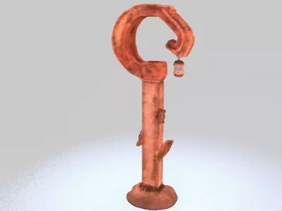 Medieval wooden direction sign Low-poly 3D model