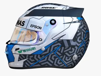 Bottas helmet 2018 Low-poly 3D model
