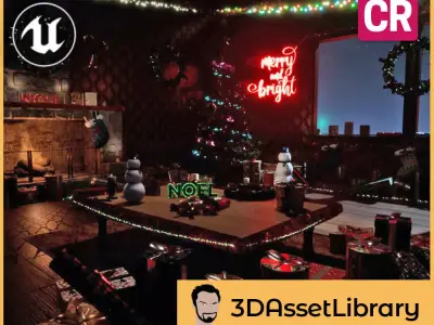 CR SERIES - Christmas Interior For Unreal Low-poly 3D model