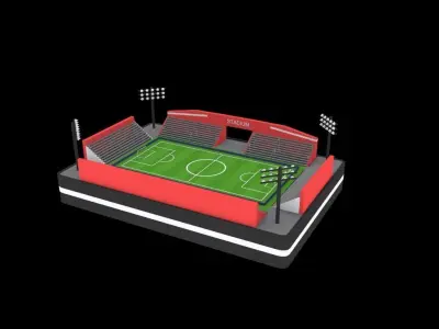 Stadium low poly pack Low-poly 3D model