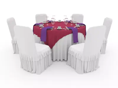 Banquet Table and Chair 27 3D model