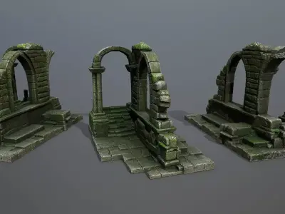 Ruin Gate Low-poly 3D model