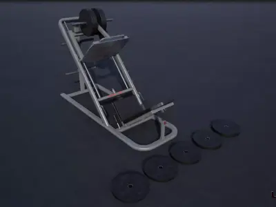 Leg Press Hack Squat Low-poly 3D model