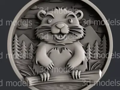 3d STL models for CNC router or 3dprinter Beaver P502 3D model