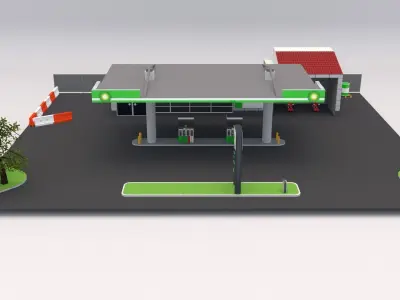 BP Gas Station 3D model