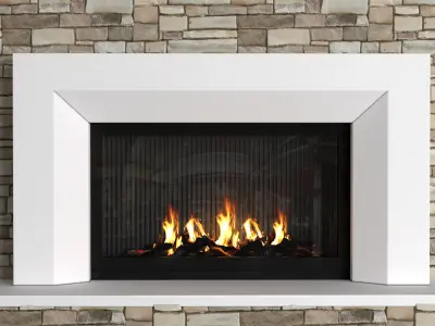 Fireplace stone modern ArtDeco 3D model