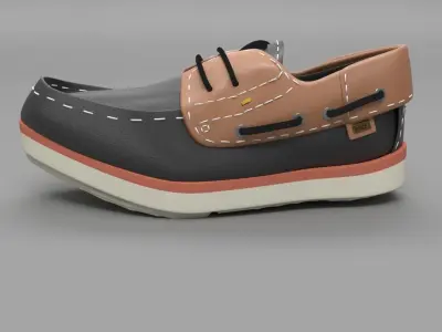 HITZ Mens Black Leather Lace Up Shoes 3D model