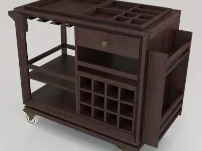 American country style dining car FM-CB06 3D model