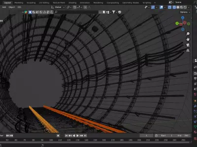 Realistic Railway Tunnel 3D model