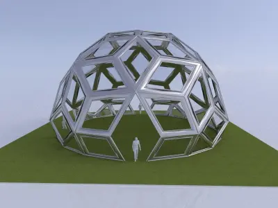 Diamond Pattern geodesic dome like structure 3D model
