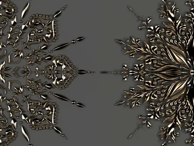5 ornamental mandala Alpha and Brush 3D model