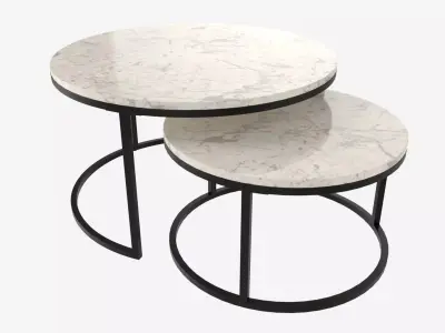 Marble Texture Coffee Table 2 in 1 3D model