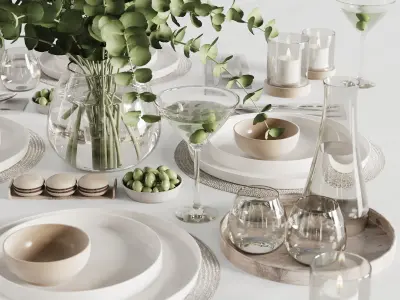 tableware set 25 3D model