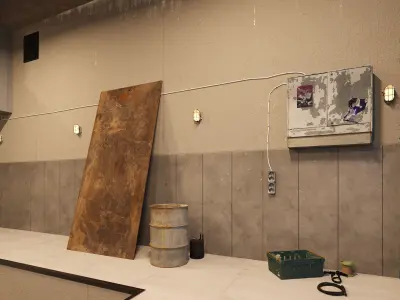 car repair shop Low-poly 3D model