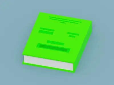 Voxel Green Book Low-poly 3D model
