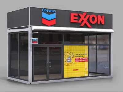 Set of 4 Stalls 3D model