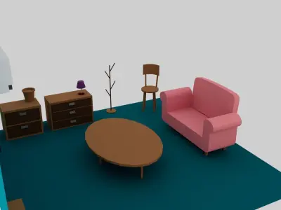 Low Poly House Essentials Bundle - Game Ready Free low-poly 3D model