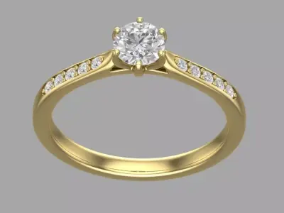  ring with stones   5588 3D print model
