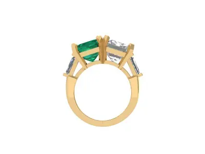 2-Stone-Ring 3D print model
