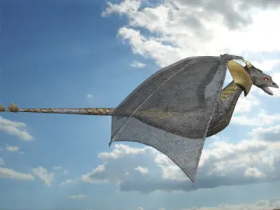 Draku beautiful wings AAA Low-poly 3D model