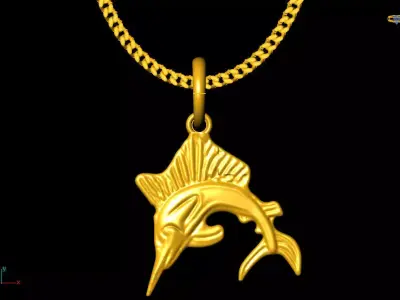 Fish pendant charms - one inch pendant 3D print model order