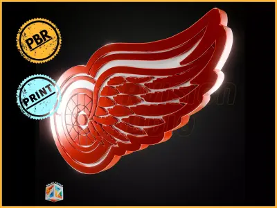 Detroit Red Wings logo - Cinematic - 3D print 3D model