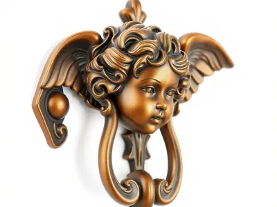 Angel Door Knocker D Model Pack Low-poly 3D model