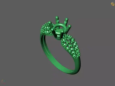 Solitaire Engagement Ring Diamond Women Ring Stone 3D print STL 3D print model