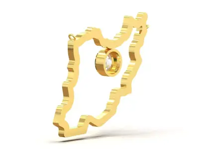 Iran Map stl 3dm jewelry Pendant Model jp0178 3D print model