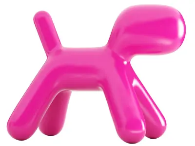 Deep Pink Animals Figurines 3D model