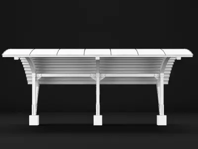 Woden carport 3 3D model