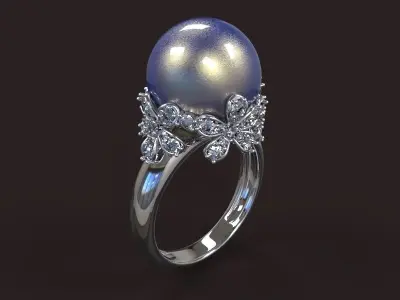 ring-02 tahitian pearl ring 3D print model