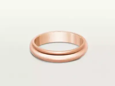 C - RING - WEDDING RING- 4MM 3D print model