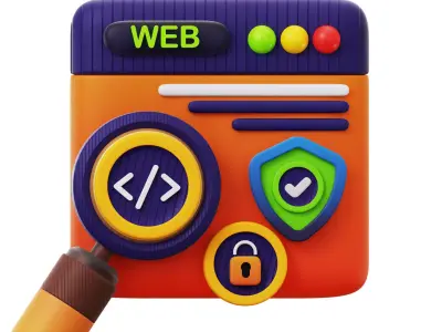 3D Web Security Low-poly 3D model