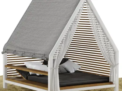 beach lounge outdoor 01 3D model