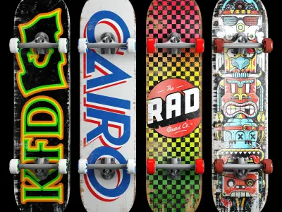 Skateboard set 007 3D model