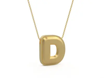 Model 1187 D Initial Letters Charm Balloon 20mm 3D print model