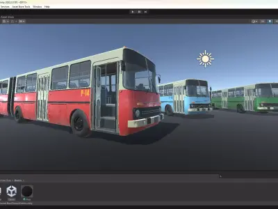 Soviet Bus for Unity Low-poly 3D model