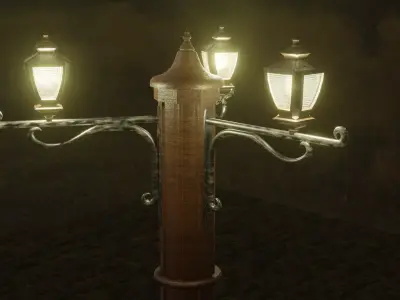 lowpoly Street lamp Free low-poly 3D model