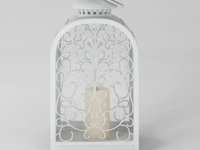 Candlestick-lantern lantern with ornate design 3D model