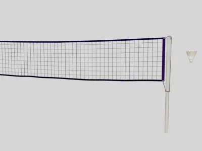 Badminton Set racket and shuttlecock 3D model