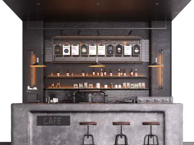 Coffee shop counter 3D model