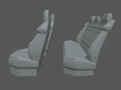 Car Seat 06 Low-poly 3D model