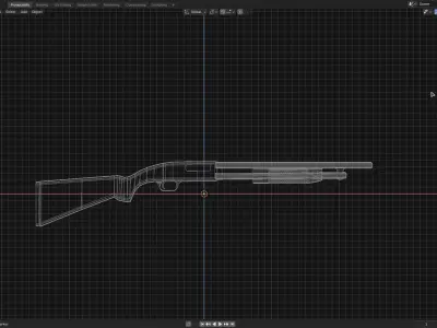 Pump-Action Shotgun 3D model