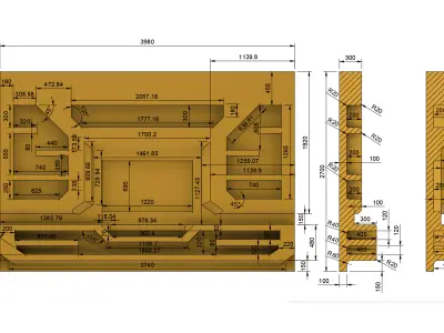 3D Wall Furniture CNC Design Modern TV Panel Storage 3D print model