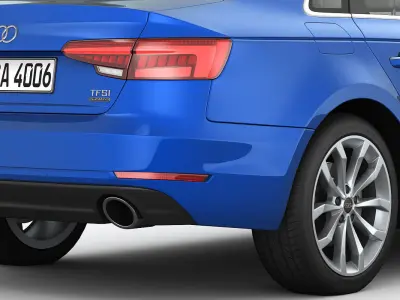 Audi A4 2016 detailed interior 3D model