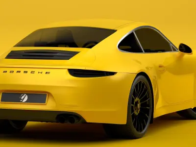 Porsche 911 Yellow 3D model