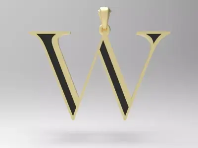 Alphabet Latin W 3D print model